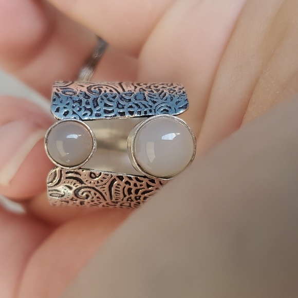 New Unique Chalcedony 925 Silver Ring. - Picture 14 of 16